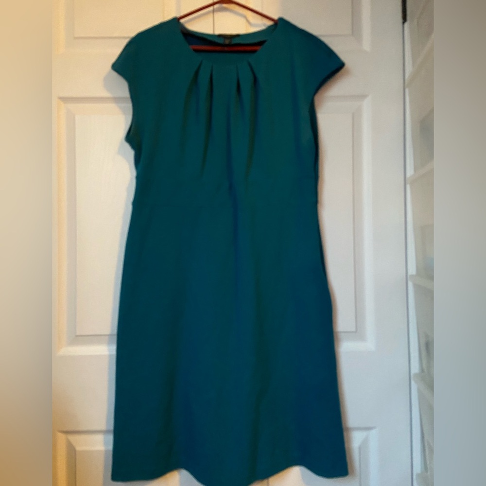 Banana Republic Teal Stretch Midi Dress